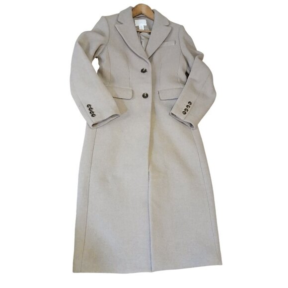 H & M Tan Wool Blend Long Overcoat -EU32/US XXS - Picture 5 of 12